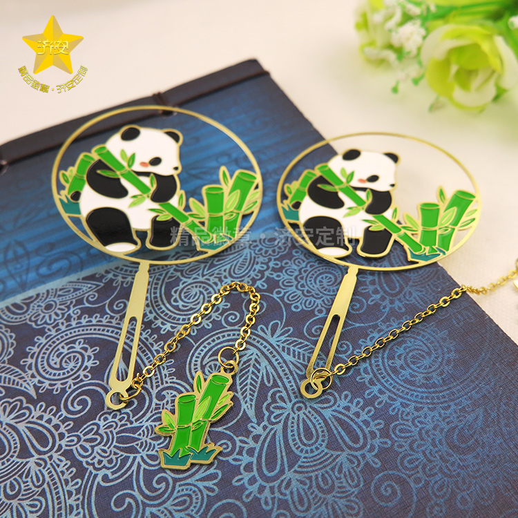 網紅金屬卡通熊貓書簽定制,旅游景點書簽 網紅金屬卡通熊貓書簽定制,旅游景點書簽