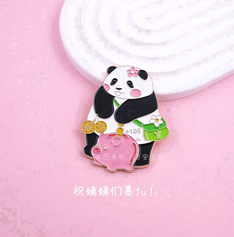 大熊貓和花文創(chuàng)冰箱貼來(lái)圖定制廠家分享，超萌超可愛(ài)！