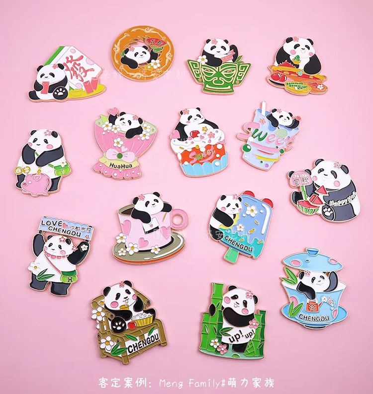 大熊貓和花文創(chuàng)冰箱貼來(lái)圖定制廠家分享，超萌超可愛(ài)！