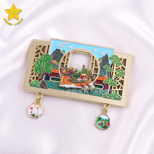 端午文創(chuàng)禮物：濟(jì)安賽龍舟金屬滑軌流沙冰箱貼