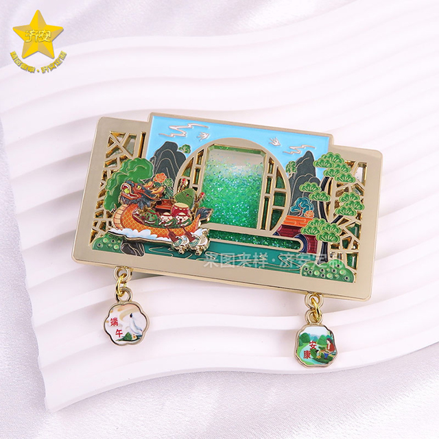 端午文創(chuàng)禮物：濟(jì)安賽龍舟金屬滑軌流沙冰箱貼