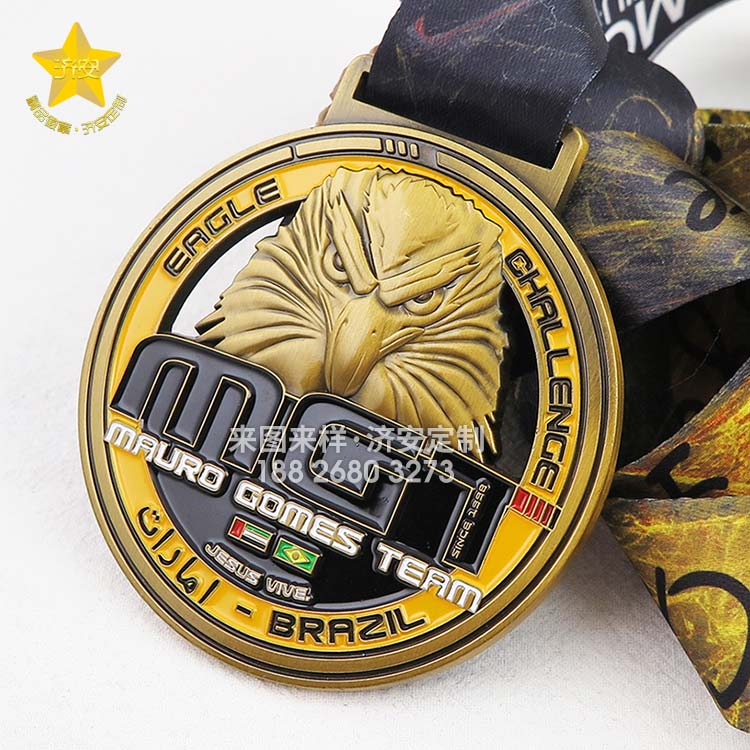 個性雄鷹圖案金屬國外獎牌定制案例 獎牌來圖定制廠家 個性雄鷹圖案金屬國外獎牌定制案例 獎牌來圖定制廠家