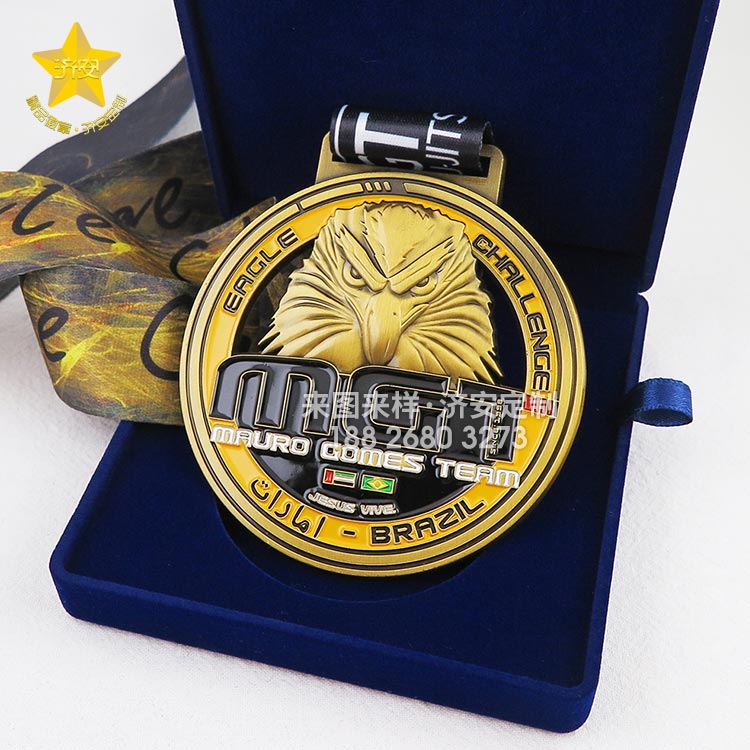 個性雄鷹圖案金屬國外獎牌定制案例 獎牌來圖定制廠家 個性雄鷹圖案金屬國外獎牌定制案例 獎牌來圖定制廠家