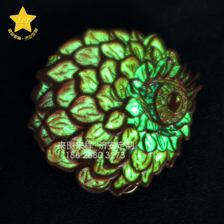 夜光徽章定制，太陽花熒光徽章定制