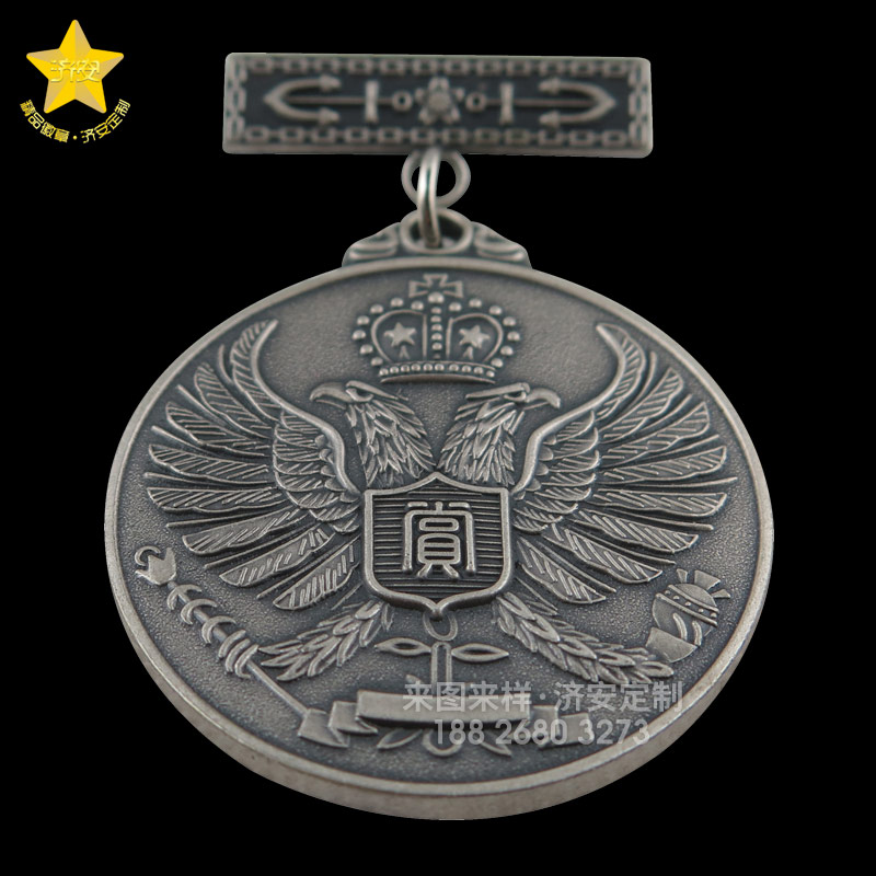 古銀雙頭鷹勛章定制