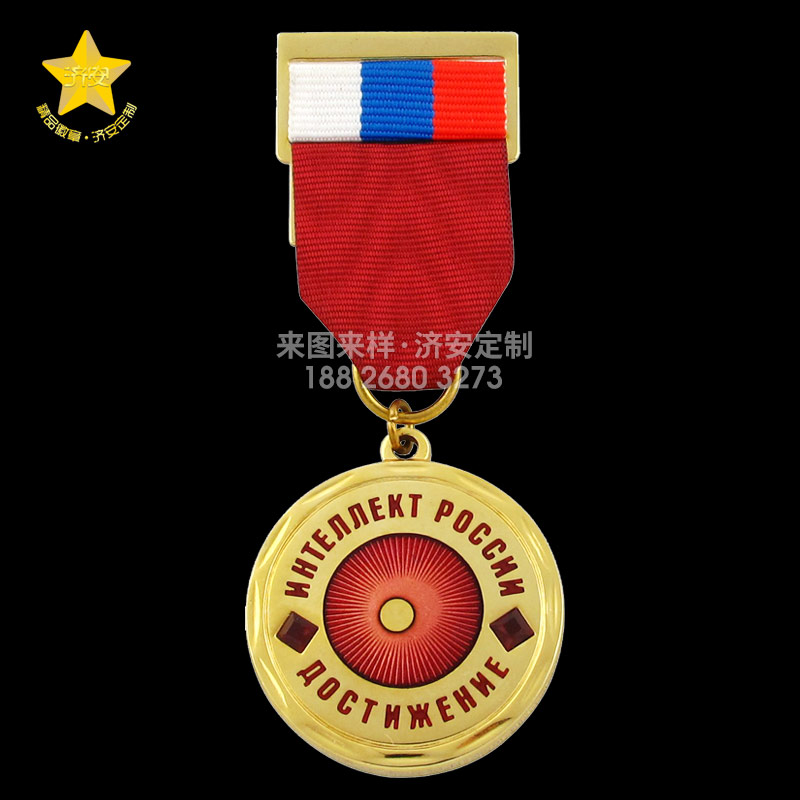 勛章定制，鍍真金+入透明色+鑲鉆工藝