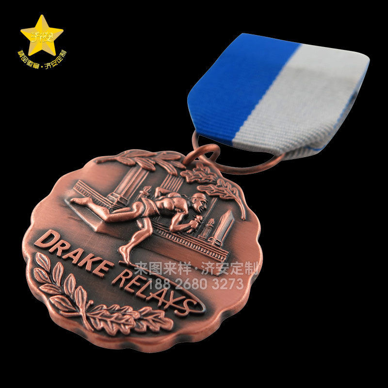 田徑賽事勛章定制，德雷克大學(xué)接力賽勛章