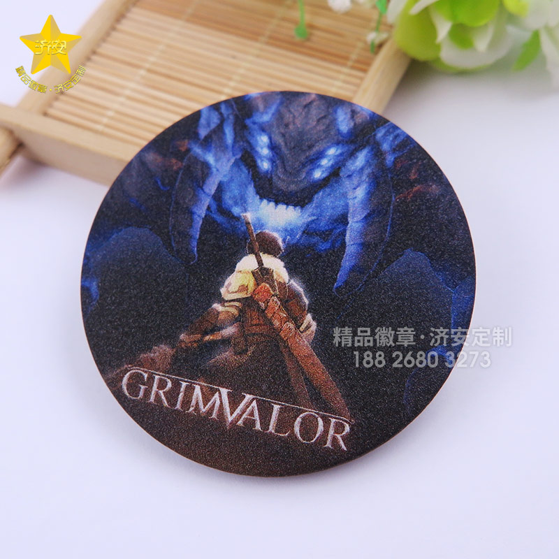 游戲馬口鐵胸章定制，磨砂膜