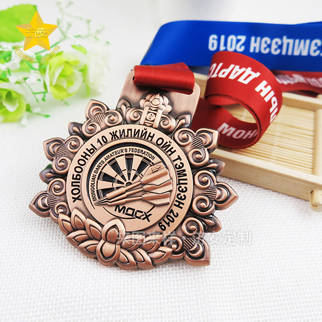 出口品質國外古銅色金屬獎牌定做廠家濟安