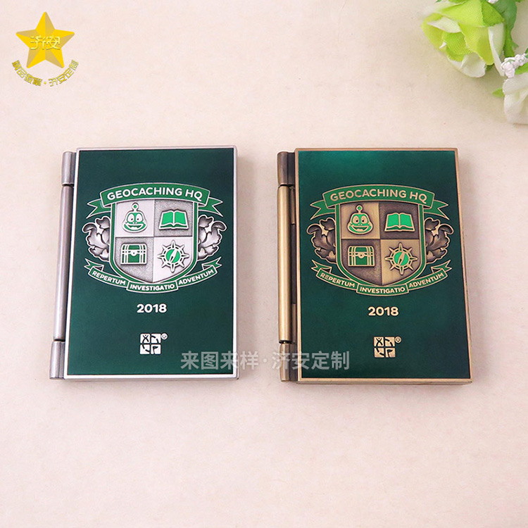 精致翻頁書紀念章個性紀念禮品制作廠家, 兩片式磁吸紀念章