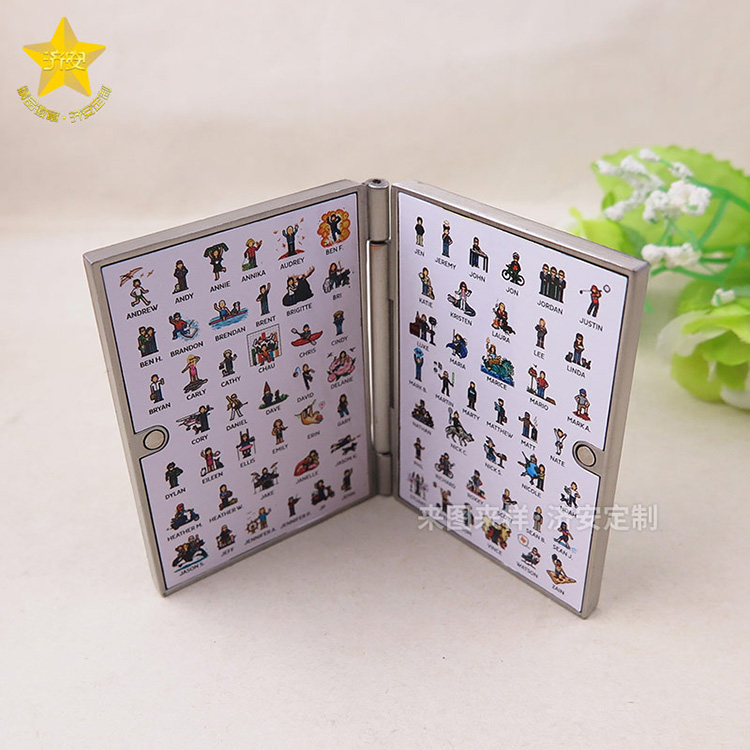 精致翻頁書紀念章個性紀念禮品制作廠家, 兩片式磁吸紀念章