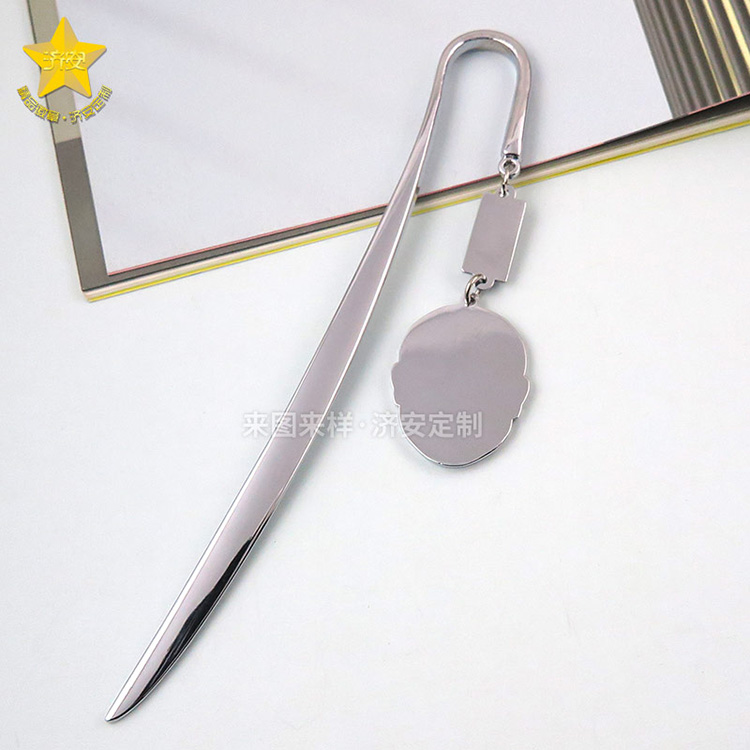 來(lái)圖定制拆信刀書簽,京劇臉譜書簽,金屬天鵝頸書簽
