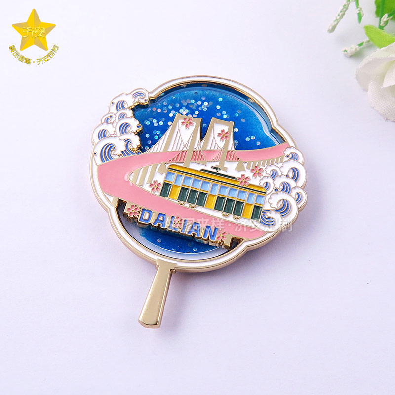 流沙冰箱貼定制，大連文創(chuàng)金屬冰箱貼