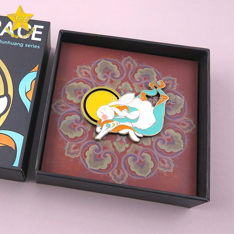 大夢敦煌系列之玉兔奔月夜光徽章,中秋伴手禮盒定制