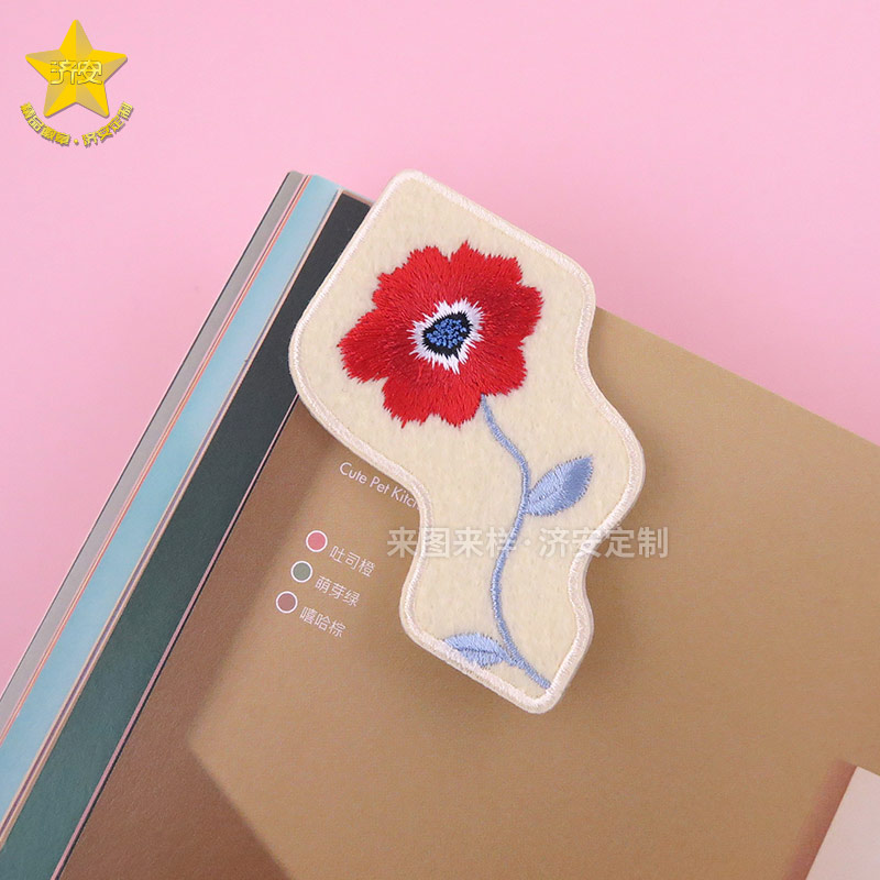 夾角刺繡書簽定制 夾角刺繡書簽定制