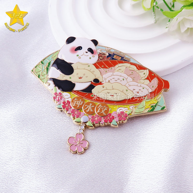 成都熊貓基地美食冰箱貼，大熊貓花花耍成都城市文創(chuàng)冰箱貼