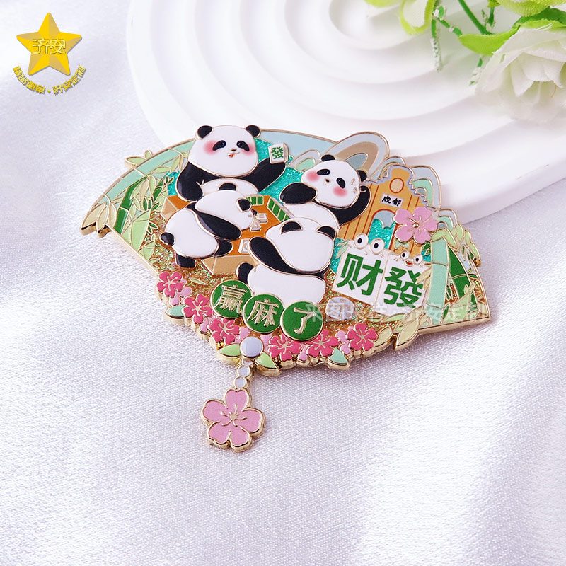 成都熊貓基地美食冰箱貼，大熊貓花花耍成都城市文創(chuàng)冰箱貼