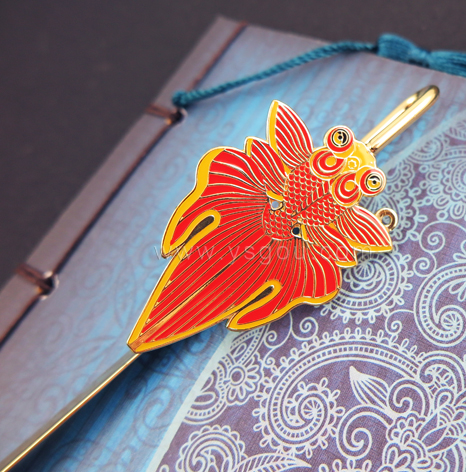 金魚書簽訂制,中國風(fēng)文創(chuàng)書簽定制