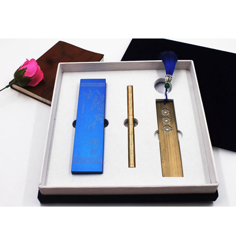 鋁紙鎮(zhèn)+純銅筆+書簽套裝定做工廠