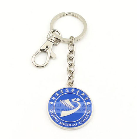創(chuàng)意個(gè)性大學(xué)標(biāo)志合金鑰匙鏈 圓形金屬鑰匙扣定做