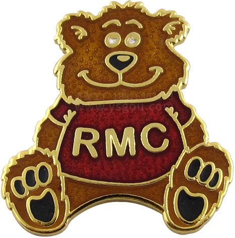 卡通徽章定制,小熊琺瑯徽章胸章胸針定制