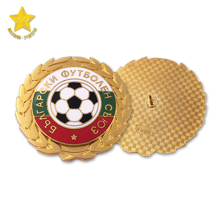 足球真琺瑯紀念章定制,高端景泰藍紀念徽章