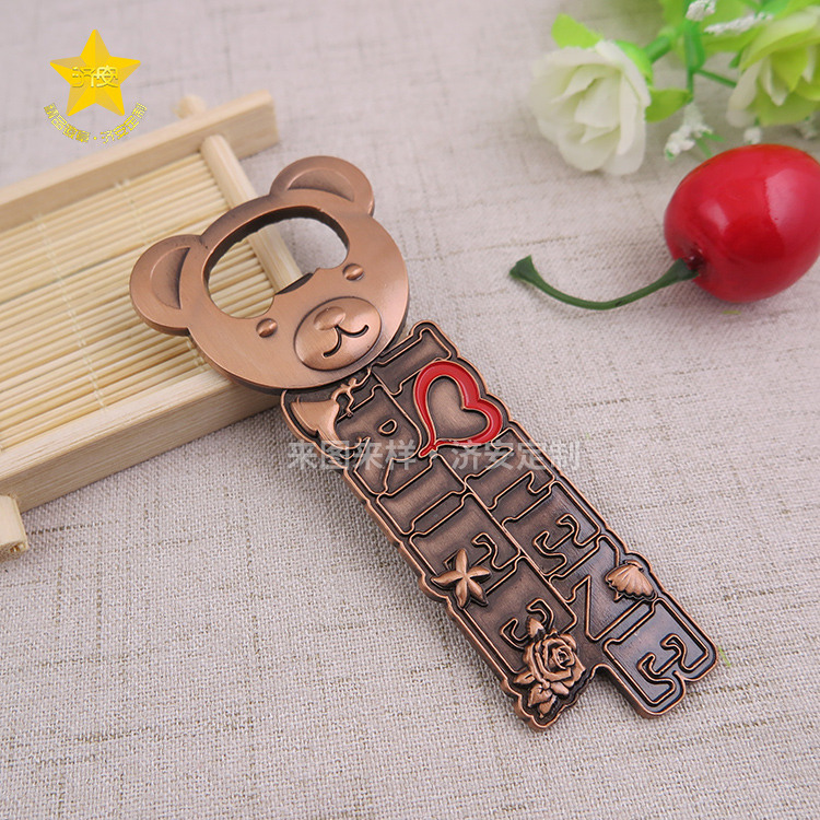 金屬冰箱貼定制，小熊多功能冰箱貼+開瓶器