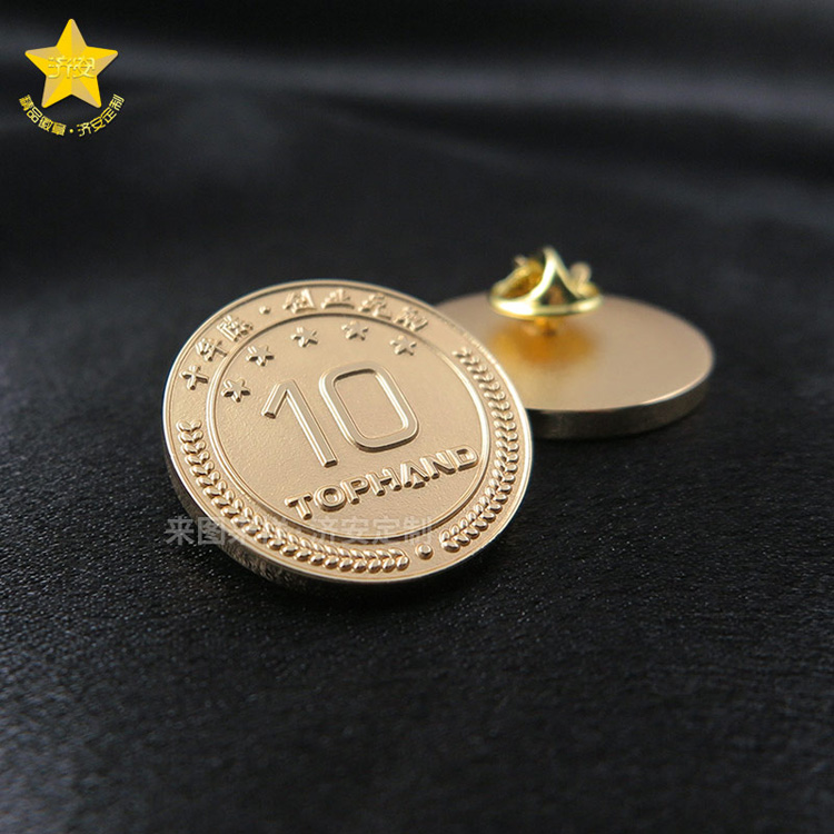 純金|鍍金企業(yè)周年紀(jì)念徽章來圖定做