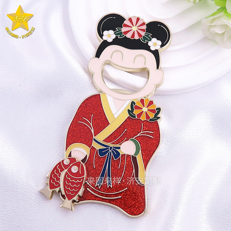 四川博物院提魚陶俑文物文創(chuàng)周邊:提魚女孩開瓶器冰箱貼